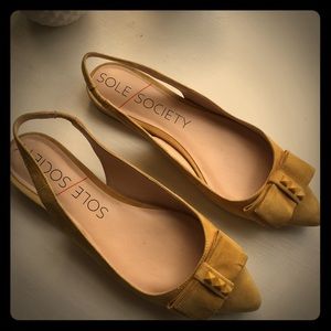 Mustard suede-like flats